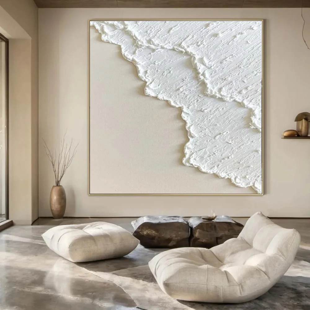Format Hand-Painted Living - large textured art for fireplace